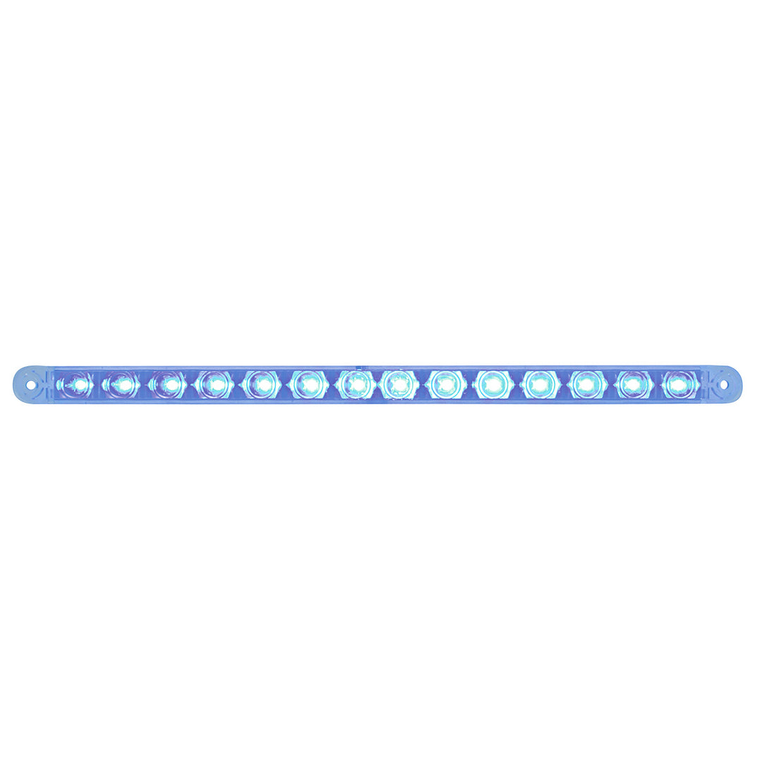 14 LED 12" Auxiliary Strip Light - Blue LED/Clear Lens (Bulk) - View 1