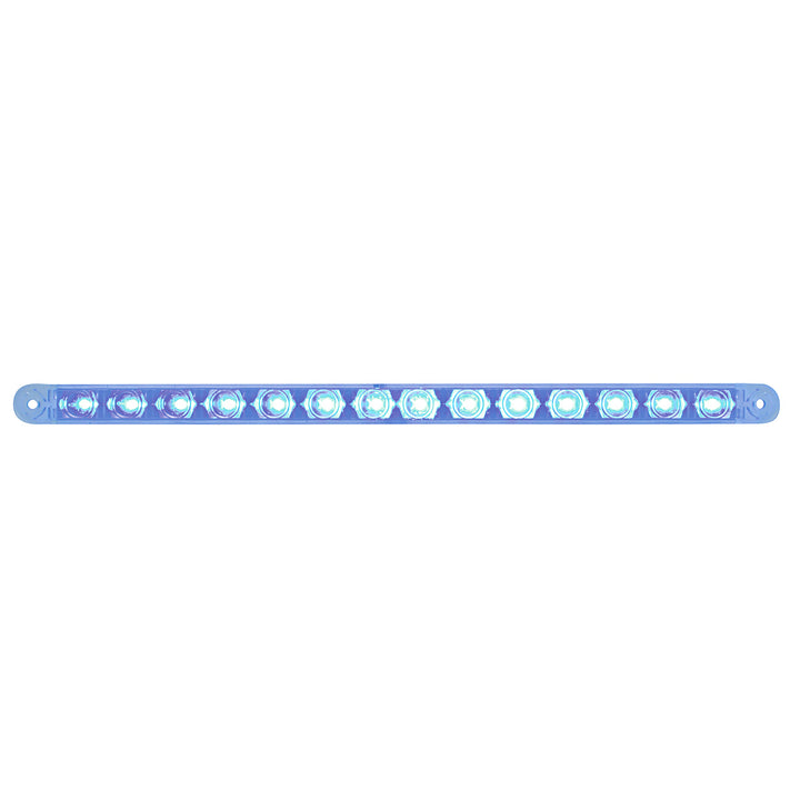 14 LED 12" Auxiliary Strip Light - Blue LED/Clear Lens (Bulk) - View 1