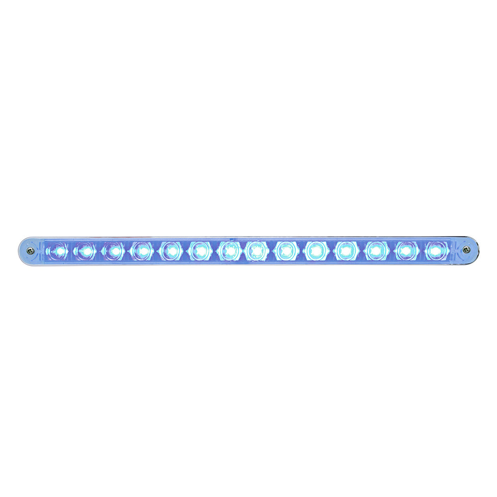 14 LED 12" Auxiliary Strip Light - Blue LED/Clear Lens (Bulk) - View 2