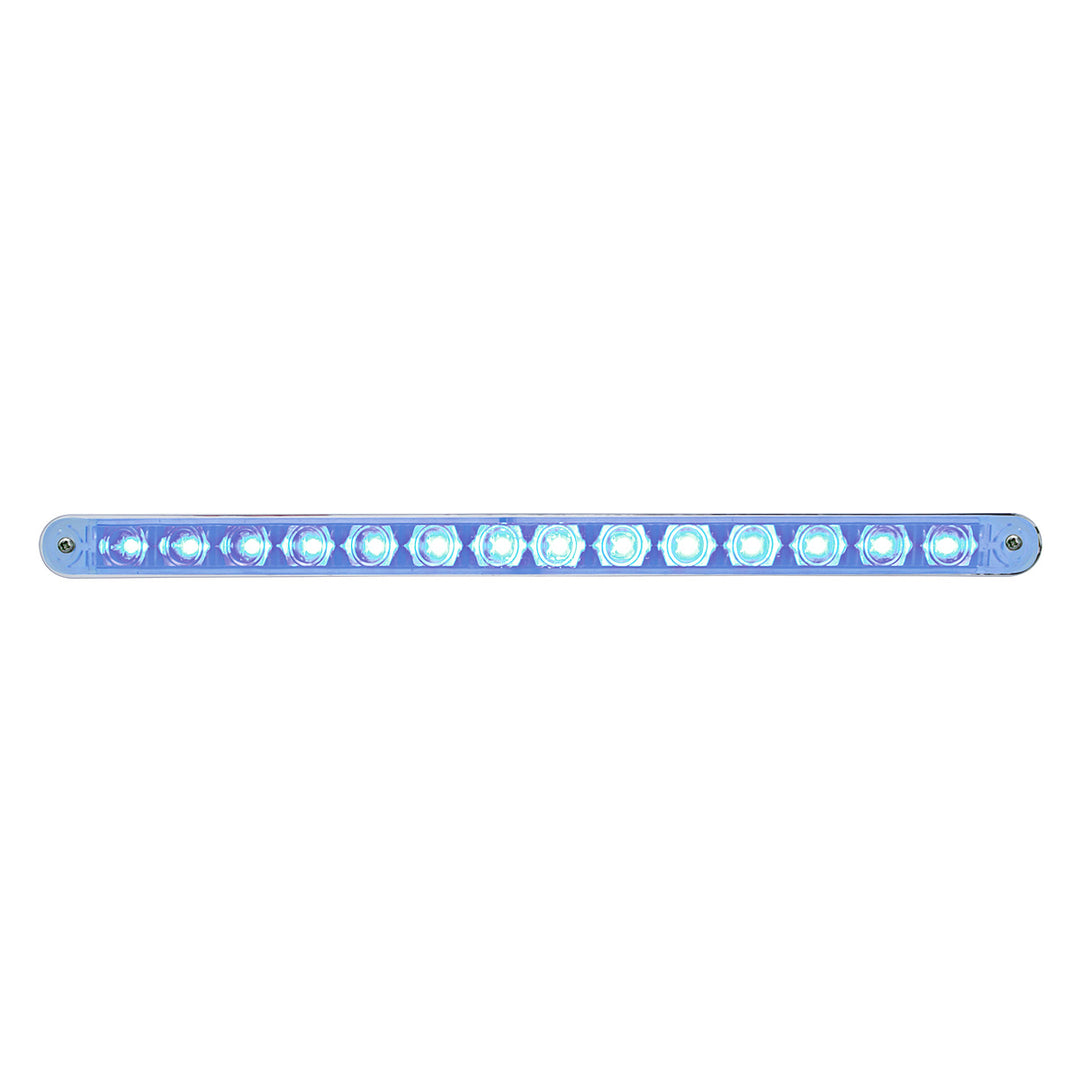 14 LED 12" Auxiliary Strip Light - Blue LED/Clear Lens (Bulk) - View 2
