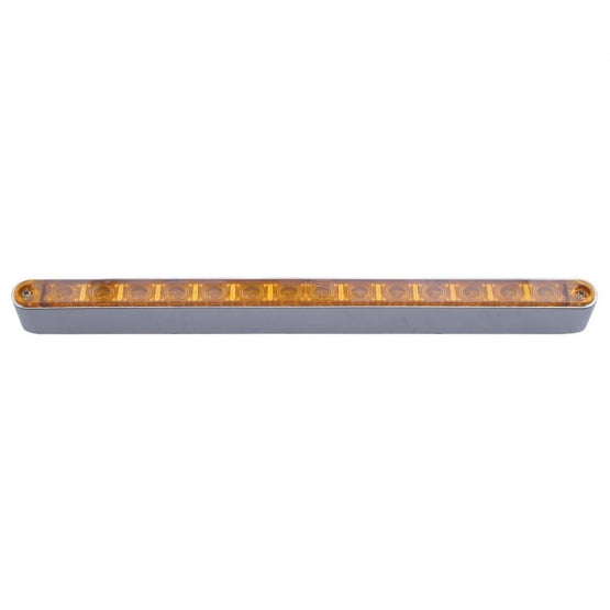 14 LED 12" Turn Signal Light Bar With Bezel - Amber LED/Amber Lens - View 3