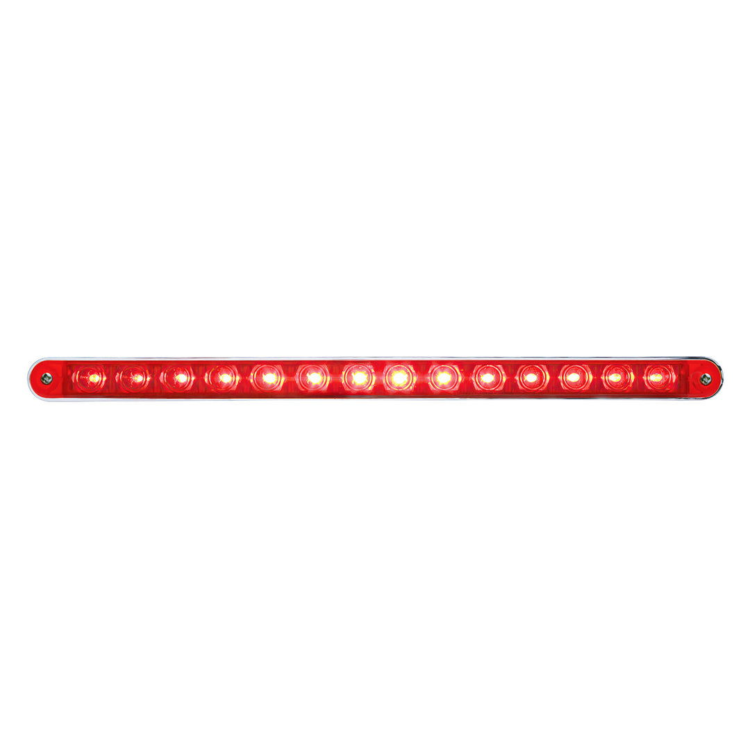 14 LED 12" Light Bar With Bezel (Stop, Turn &amp; Tail) - Red LED/Red Lens - View 1