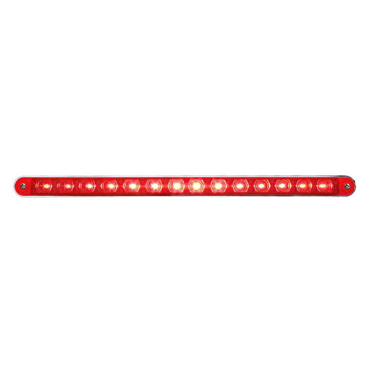 14 LED 12" Light Bar With Bezel (Stop, Turn &amp; Tail) - Red LED/Red Lens - View 1