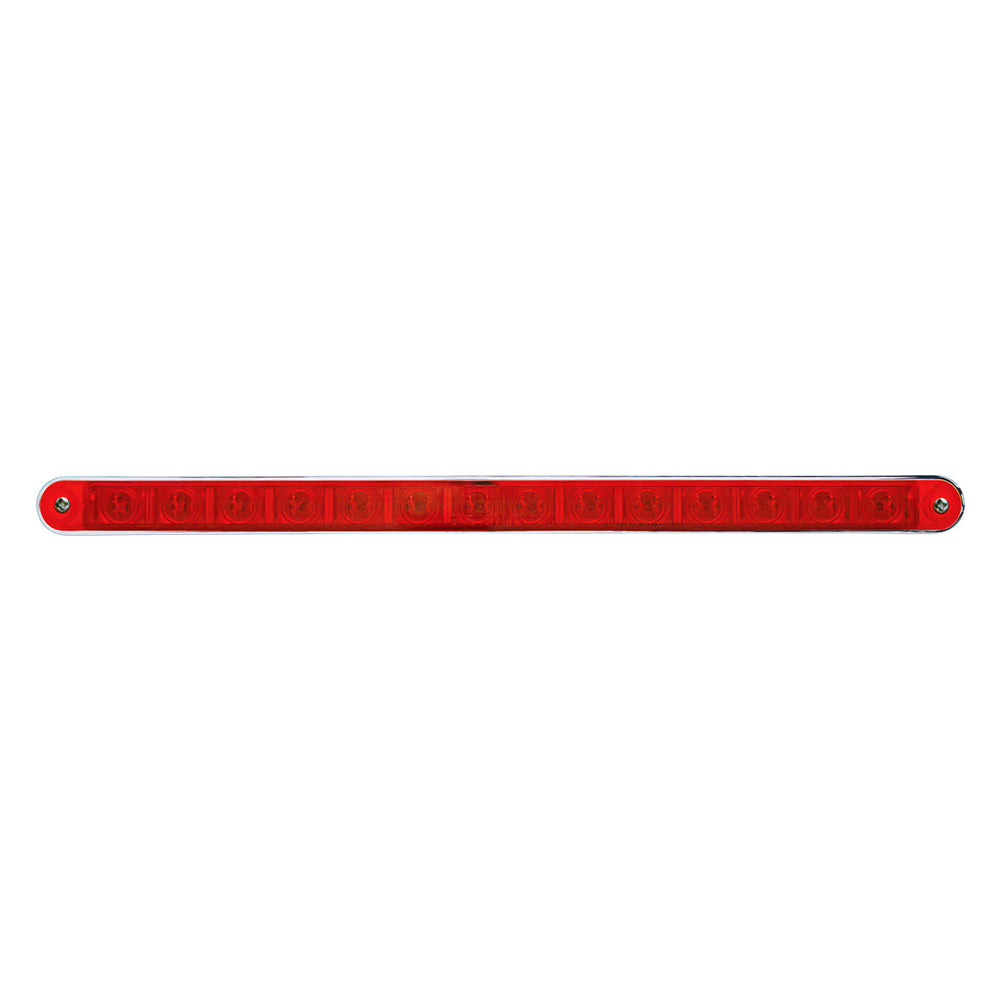 14 LED 12" Light Bar With Bezel (Stop, Turn & Tail) - Red LED/Red Lens - View 2