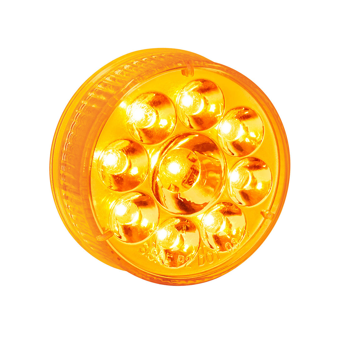 9 LED 2.5" Round Pure Reflector Light Kit (Clearance/Marker) - Amber LED/Amber Lens - View 6