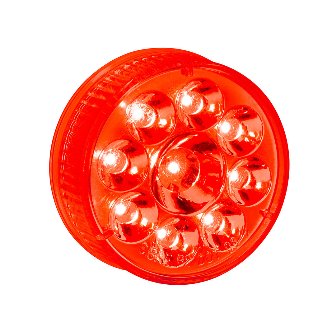 9 LED 2.5" Round Pure Reflector Light Kit (Clearance/Marker) - Red LED/Red Lens - View 4