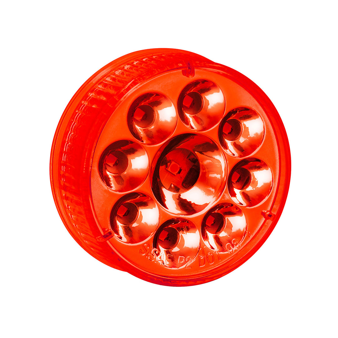 9 LED 2.5" Round Pure Reflector Light Kit (Clearance/Marker) - Red LED/Red Lens - View 5