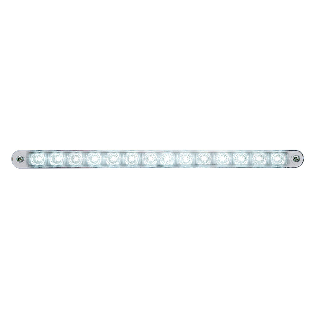 14 LED 12" Auxiliary strip Light With Bezel - White LED/Clear Lens - View 1