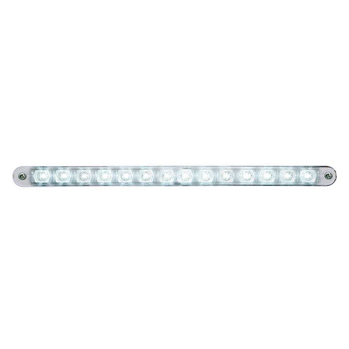 14 LED 12" Auxiliary strip Light With Bezel - White LED/Clear Lens - View 1