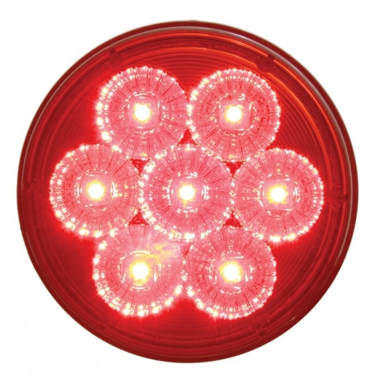 7 LED 4" Round Reflector Light Kit (Stop, Turn &amp; Tail) - Red LED/Red Lens - View 2