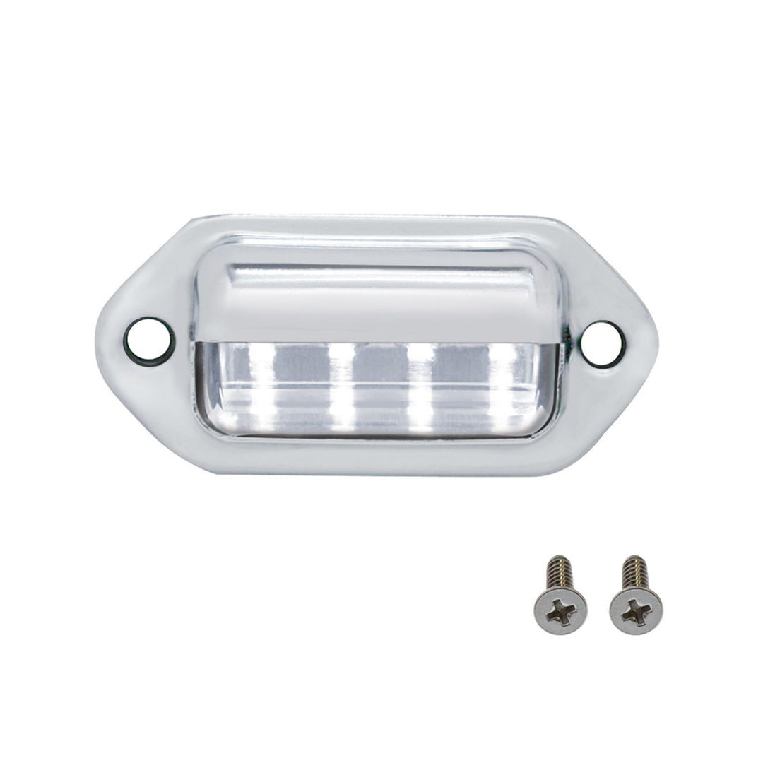 4 White LED Chrome License Plate Light/Utility Light - View 1