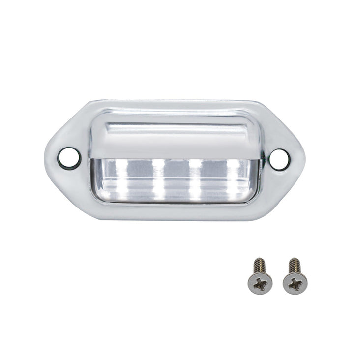 4 White LED Chrome License Plate Light/Utility Light - View 1
