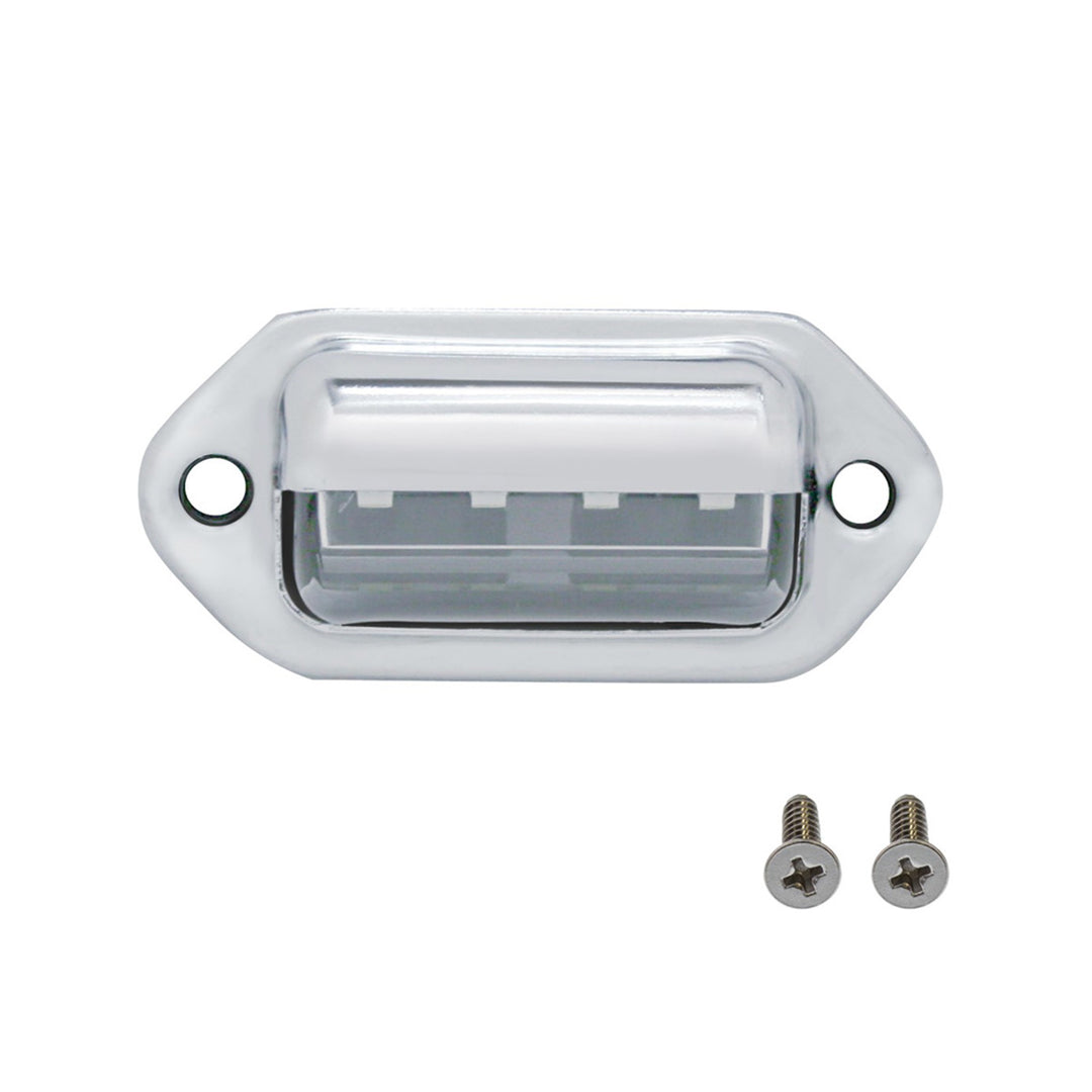 4 White LED Chrome License Plate Light/Utility Light - View 2