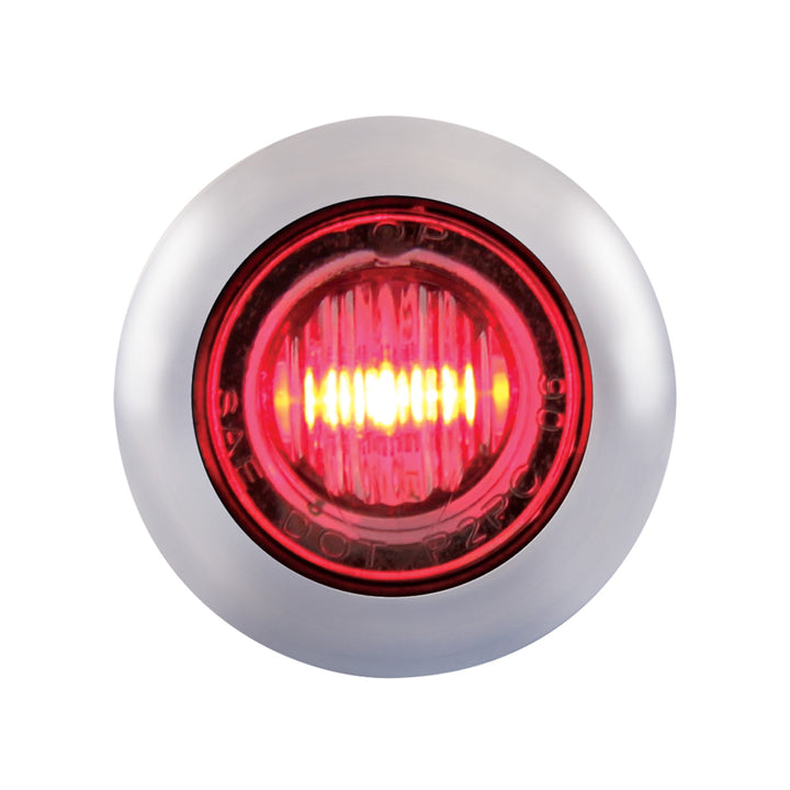 3 LED 3/4" Mini Light With Bezel (Clearance/Marker) - Red LED/Clear Lens - View 1