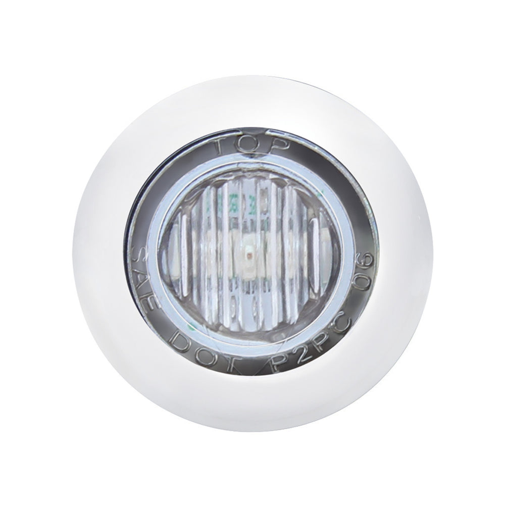 3 LED 3/4" Mini Light With Bezel (Clearance/Marker) - Red LED/Clear Lens - View 2