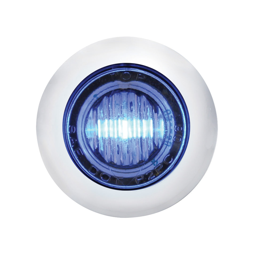 3 LED 3/4" Mini Light With Bezel (Clearance/Marker) - Blue LED/Clear Lens - View 1