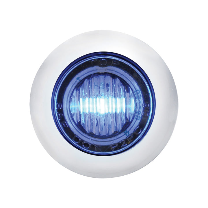 3 LED 3/4" Mini Light With Bezel (Clearance/Marker) - Blue LED/Clear Lens - View 1