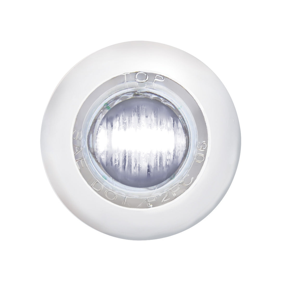 3 LED 3/4" Mini Light With Bezel (Clearance/Marker) - White LED/Clear Lens - View 1