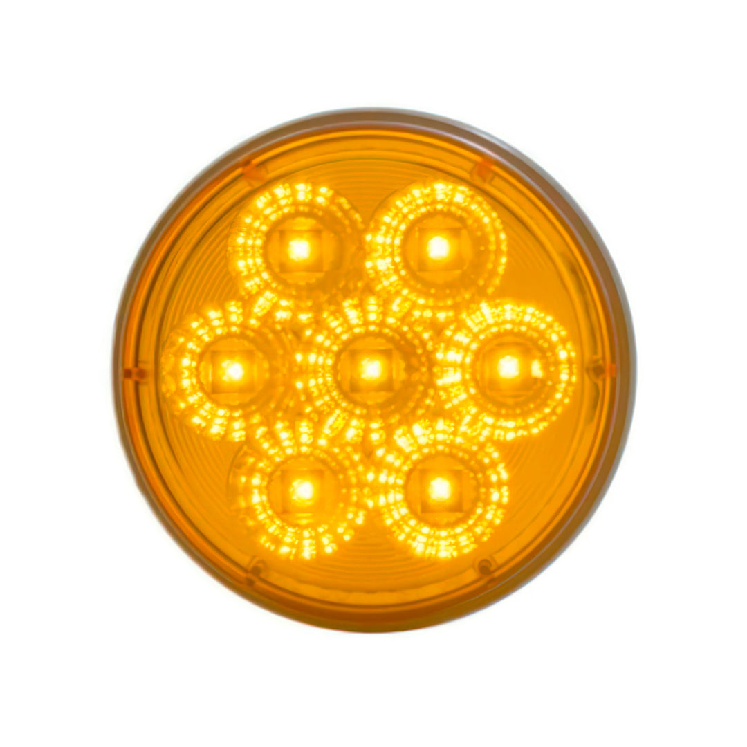 7 LED 4" Reflector Turn Signal Light - Amber LED/Amber Lens - View 1