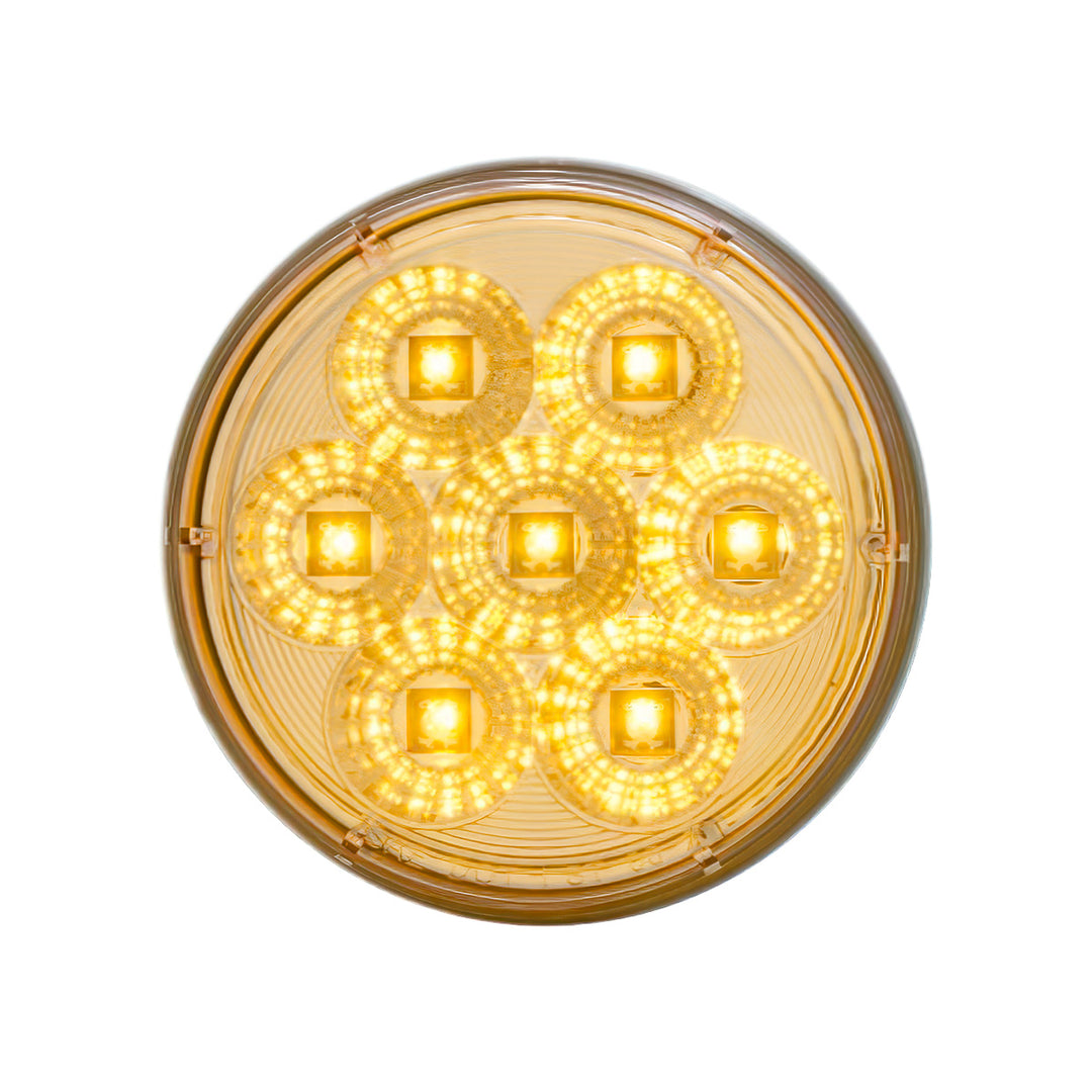 7 LED 4" Reflector Turn Signal Light - Amber LED/Clear Lens - View 1