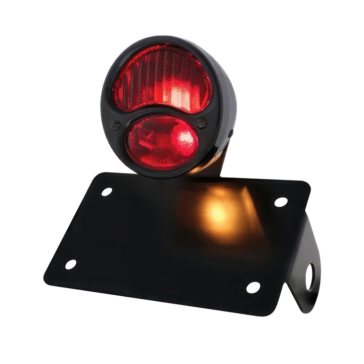 Black 1928 Ford Model A Style Tail Light Assembly With Horizontal Mounting Bracket For Motorcycle - View 1