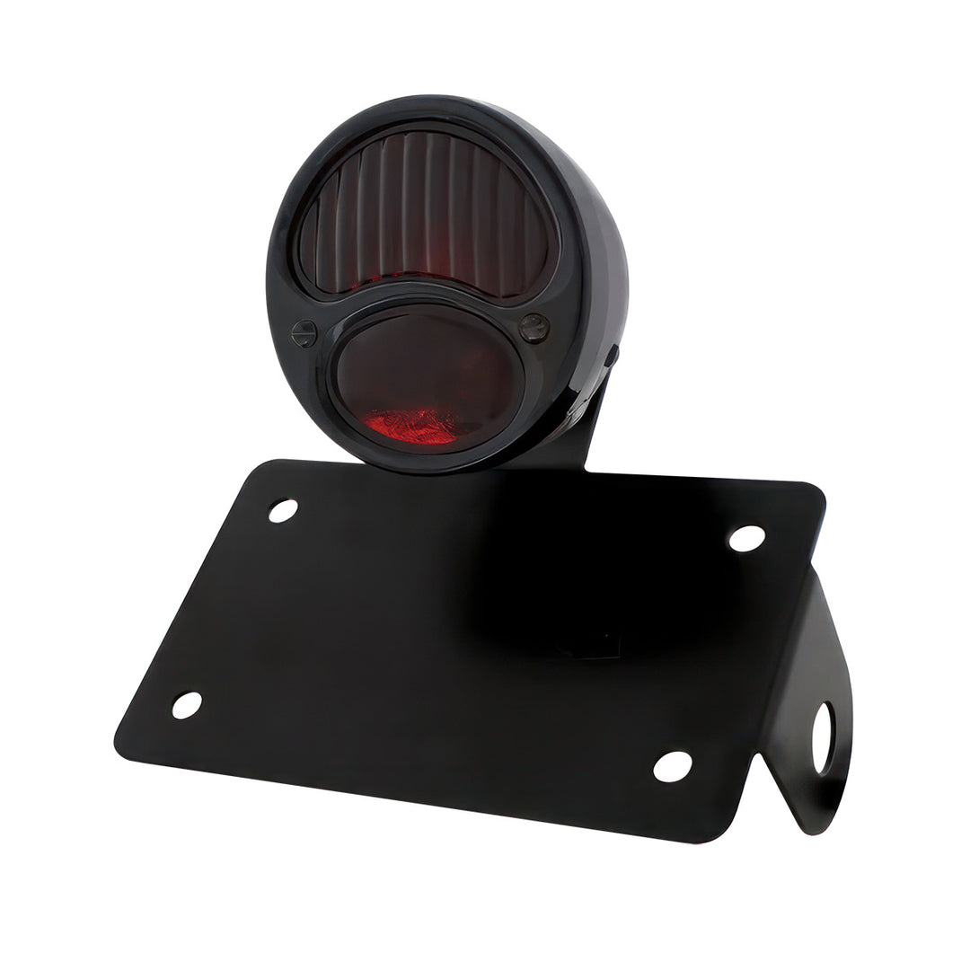 Black 1928 Ford Model A Style Tail Light Assembly With Horizontal Mounting Bracket For Motorcycle - View 2