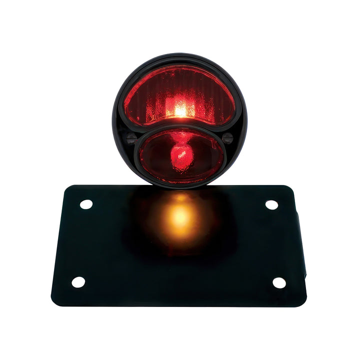Black 1928 Ford Model A Style Tail Light Assembly With Horizontal Mounting Bracket For Motorcycle - View 3