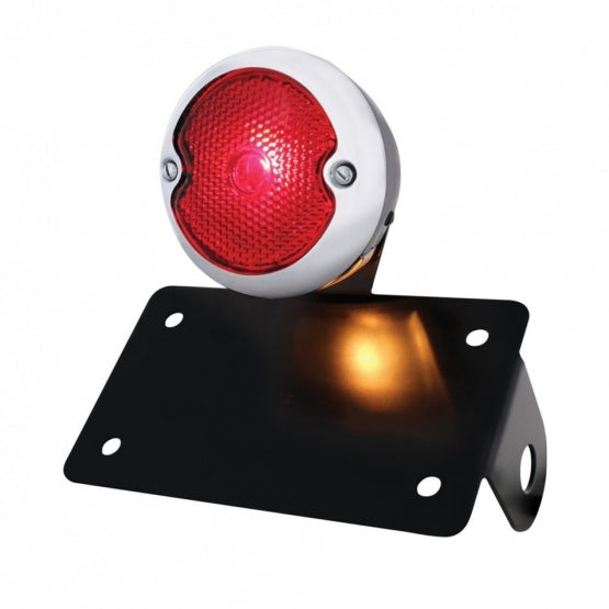 SS &amp; Black Housing 1933 Ford Style Tail Light Assembly With Horizontal Mounting Bracket For Motorcycle - View 1
