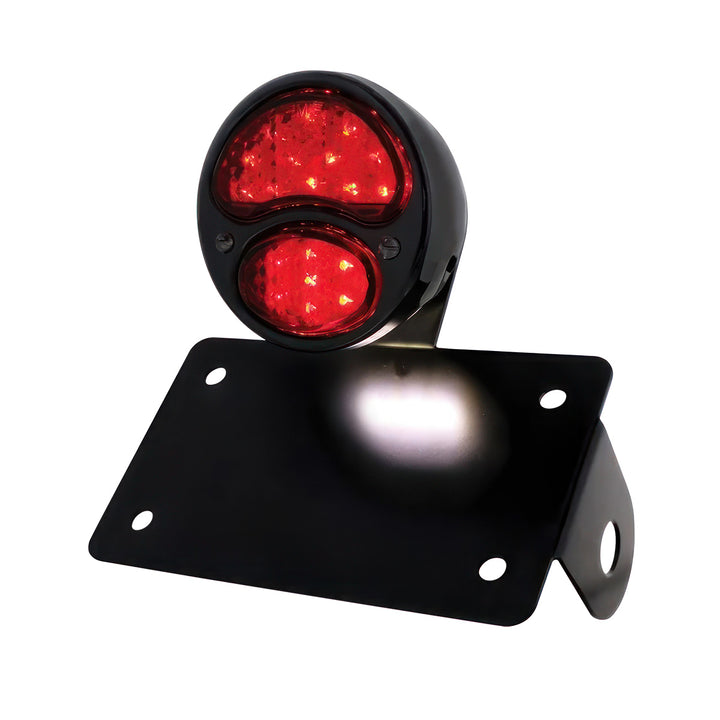 Black 1928 Ford Model A Style LED Tail Light Assembly With Horizontal Mounting Bracket For Motorcycle - View 1