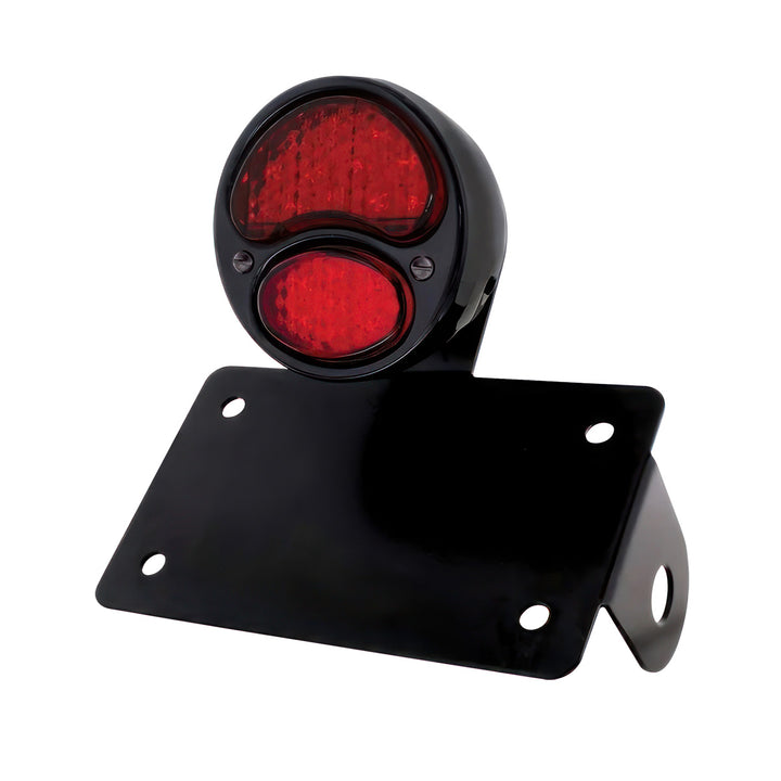 Black 1928 Ford Model A Style LED Tail Light Assembly With Horizontal Mounting Bracket For Motorcycle - View 2