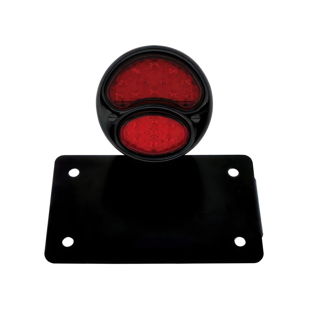 Black 1928 Ford Model A Style LED Tail Light Assembly With Horizontal Mounting Bracket For Motorcycle - View 4