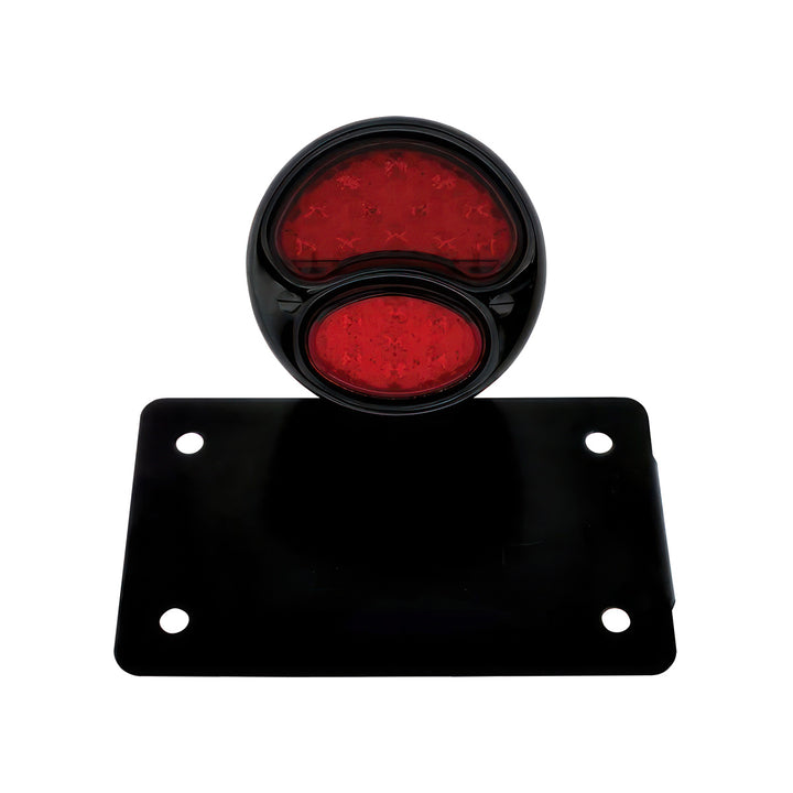 Black 1928 Ford Model A Style LED Tail Light Assembly With Horizontal Mounting Bracket For Motorcycle - View 4