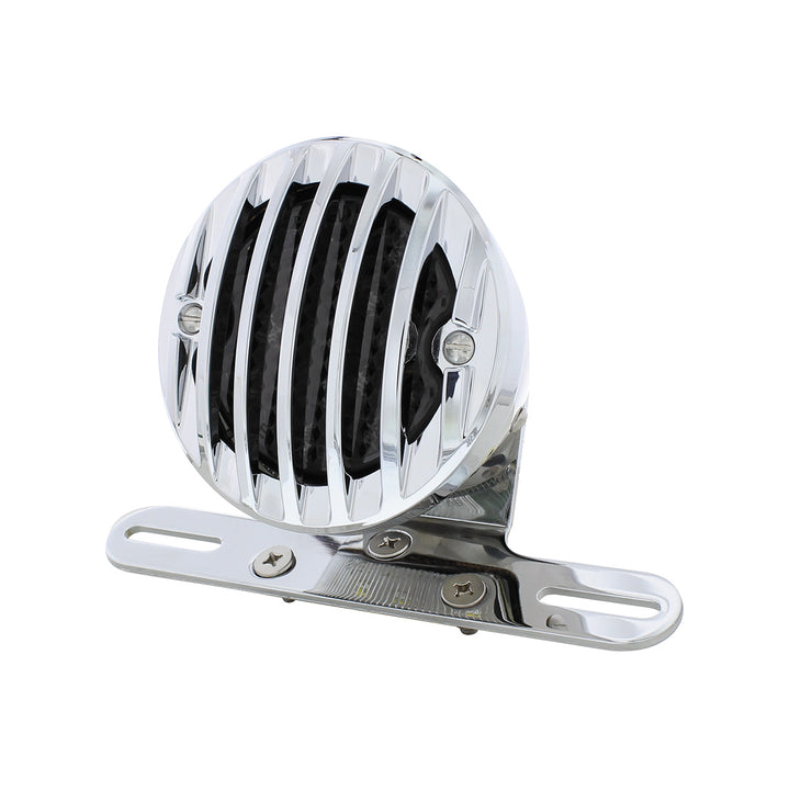 Motorcycle LED Rear Fender Tail Light With Chrome Grille Bezel - Smoke Lens - View 2