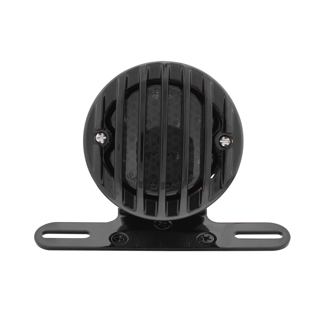 Motorcycle LED Rear Fender Tail Light With Black Grille Bezel - Smoke Lens - View 2