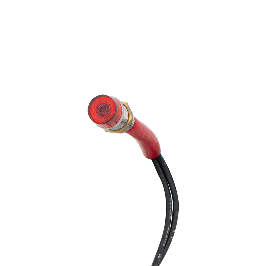 Red Mini Warning Light 16 Amp 12V 1/4" Panel Mount w/Leads 1 Pc. - View 5
