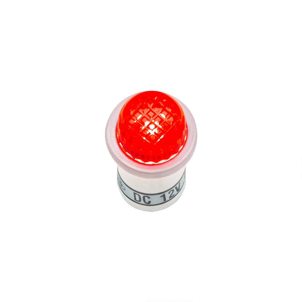 16 Amp 12V Red Warning Light w/ 1/2" Panel Mount and Leads 1 Pc. - View 2