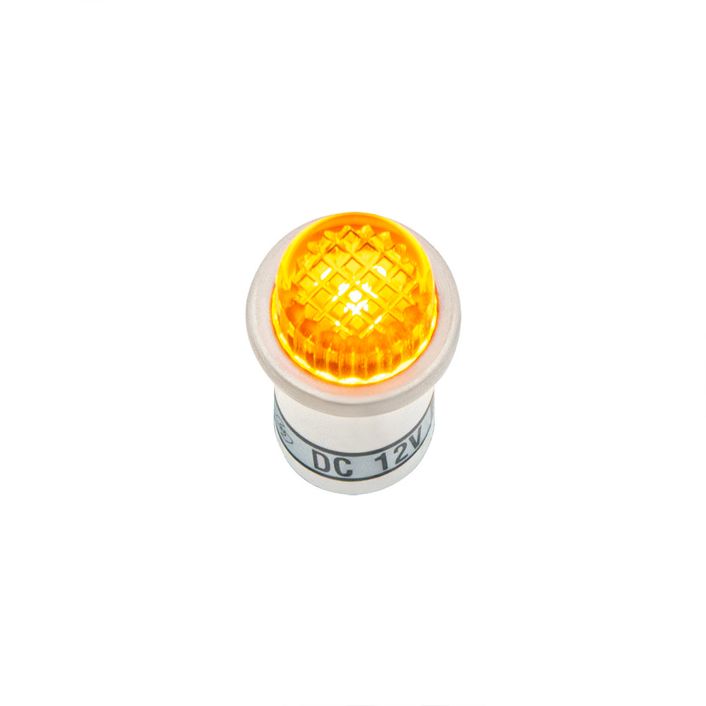 16 Amp 12V Amber Warning Light w/ 1/2" Panel Mount and Leads 1 Pc. - View 2