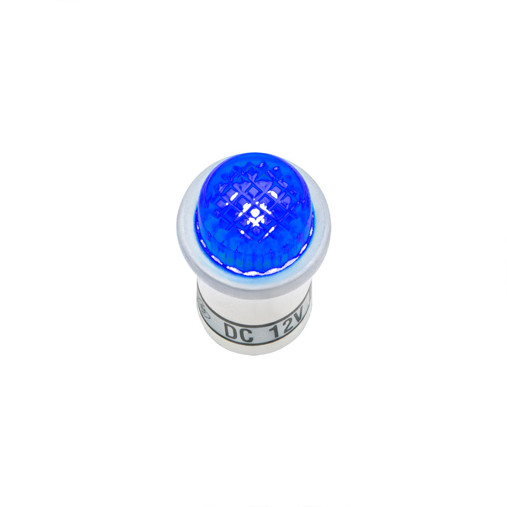 16 Amp 12V Blue Warning Light w/ 1/2" Panel Mount and Leads, 1 Pc. - View 2