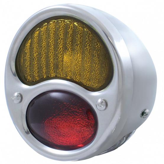 12V Tail Light Assembly With SS Housing &amp; Glass Lens For 1928-31 Ford Model A - L/H - View 1