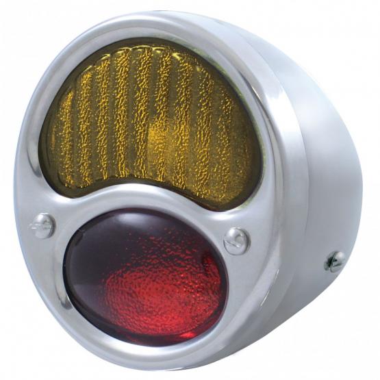 12V Tail Light Assembly With SS Housing &amp; Glass Lens For 1928-31 Ford Model A - R/H - View 1