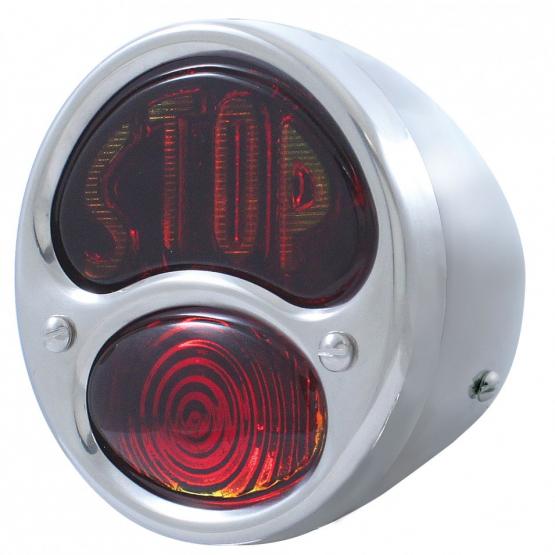 STOP Script 12V Tail Light Assembly With SS Housing For 1928-31 Ford Model A - R/H - View 1