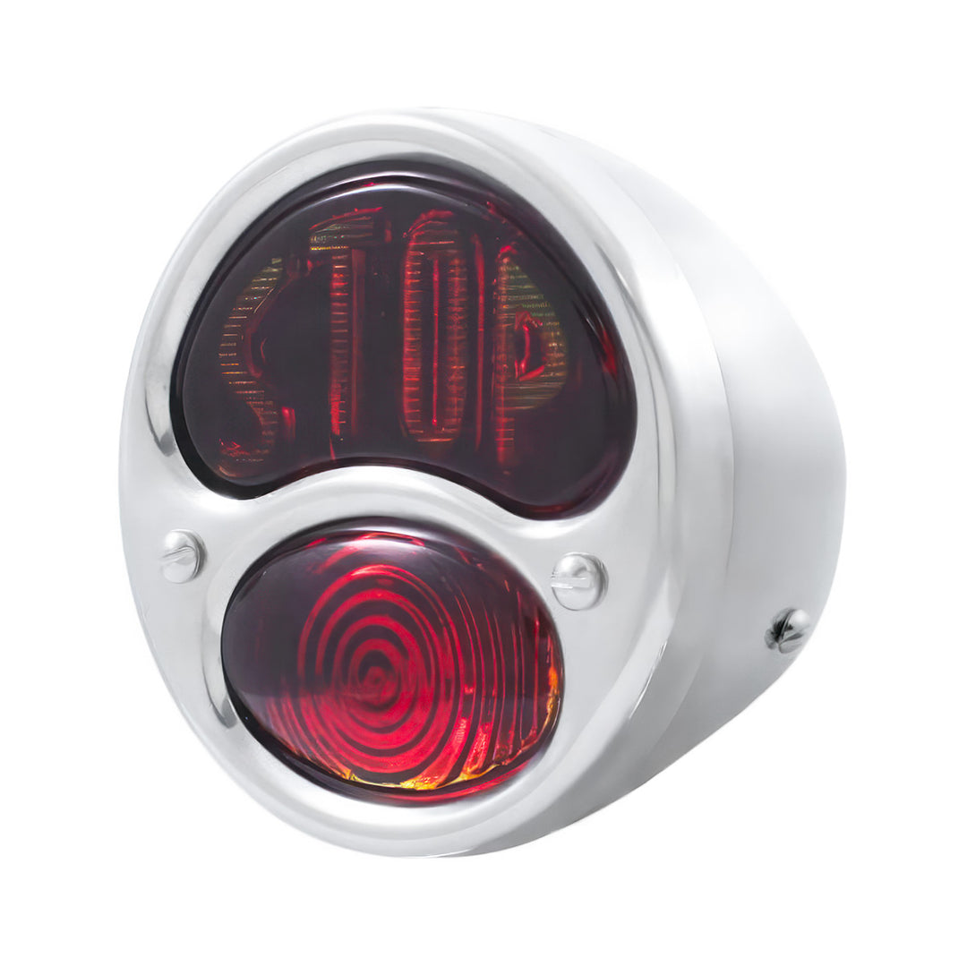 STOP Script 6V Tail Light Assembly With SS Housing For 1928-31 Ford Model A - R/H - View 1