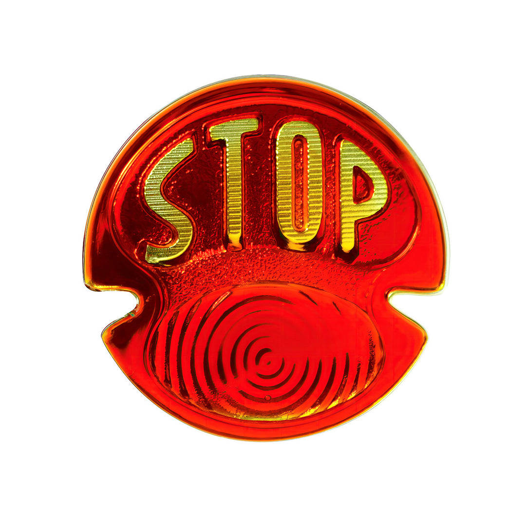 Glass "STOP" Script Tail Light Glass Lens For 1928-31 Ford Model A - View 1