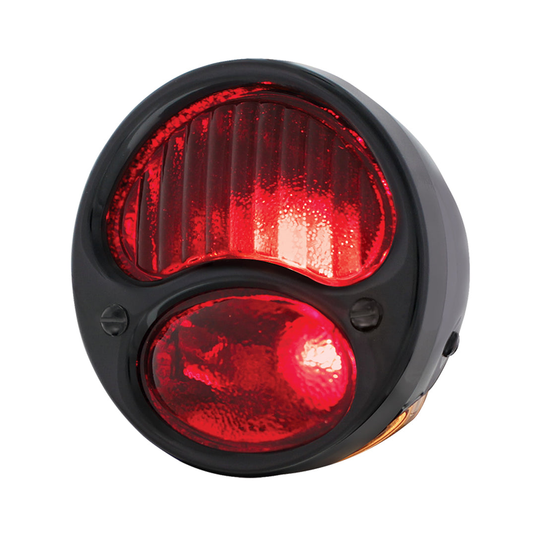 12V Tail Light Assembly With Black Housing, All Red Lens For 1928-31 Ford Model A - L/H - View 1