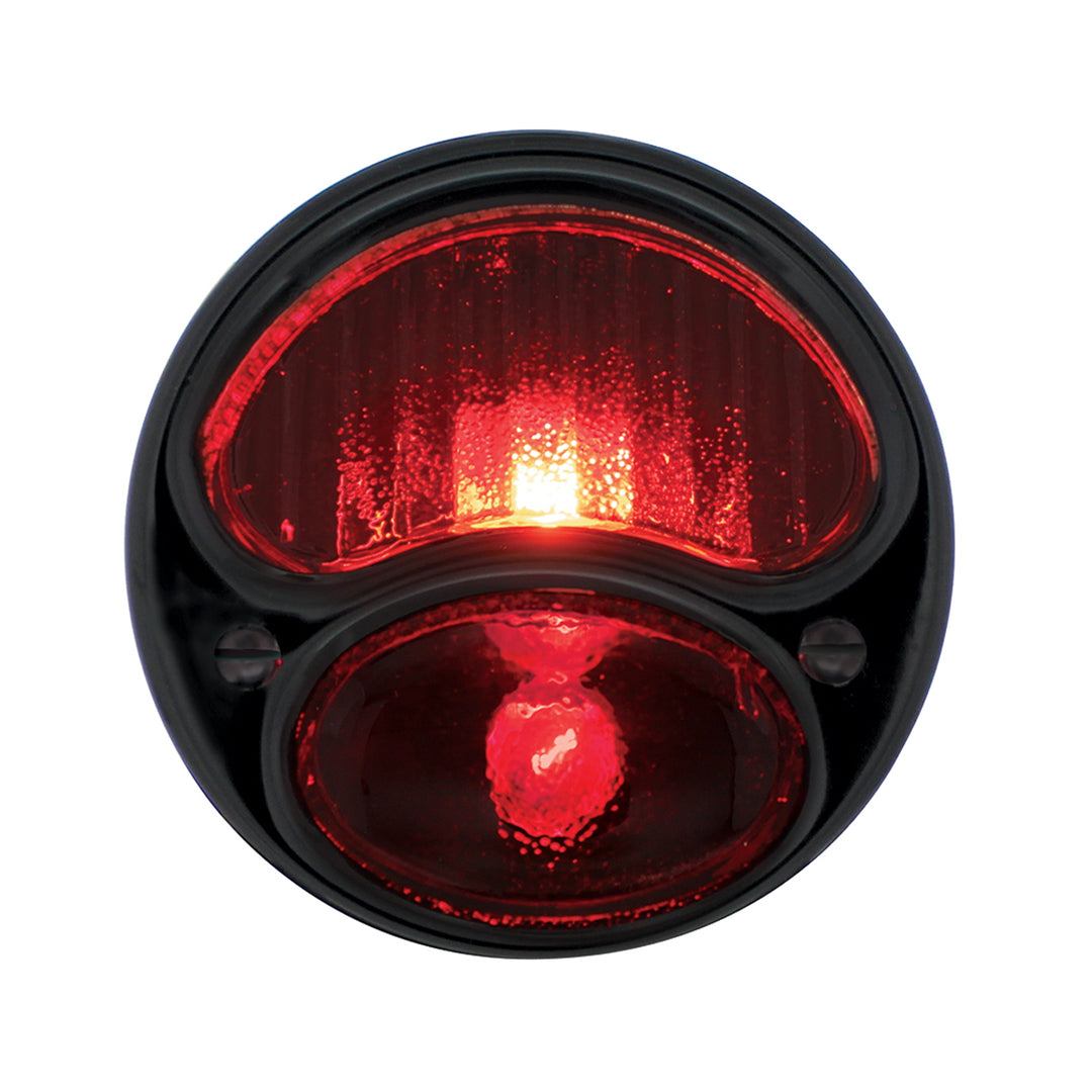 12V Tail Light Assembly With Black Housing, All Red Lens For 1928-31 Ford Model A - L/H - View 3