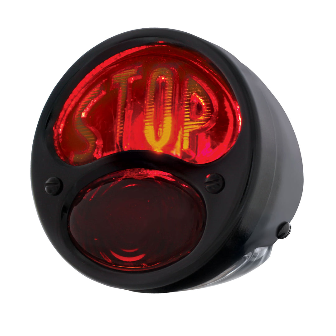 STOP Script 12V Tail Light Assembly With Black Housing For 1928-31 Ford Model A - L/H - View 1