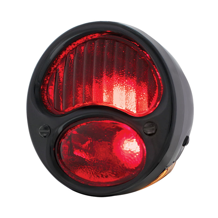 12V Tail Light Assembly With Black Housing, All Red Lens For 1928-31 Ford Model A - R/H - View 1