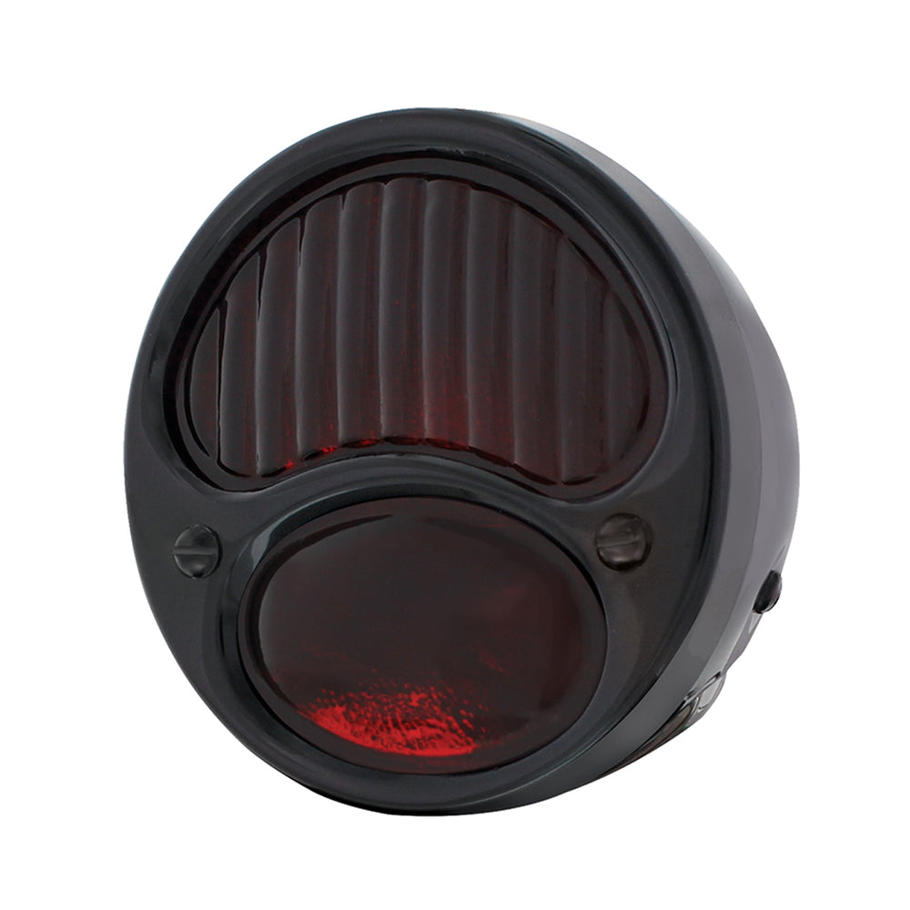 12V Tail Light Assembly With Black Housing, All Red Lens For 1928-31 Ford Model A - R/H - View 2