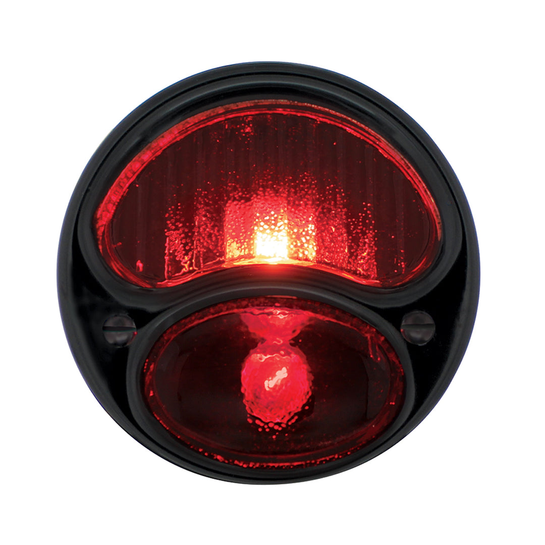 12V Tail Light Assembly With Black Housing, All Red Lens For 1928-31 Ford Model A - R/H - View 3