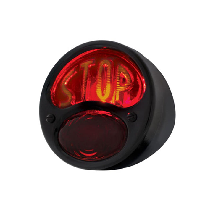 STOP Script 12V Tail Light Assembly With Black Housing For 1928-31 Ford Model A - R/H - View 1